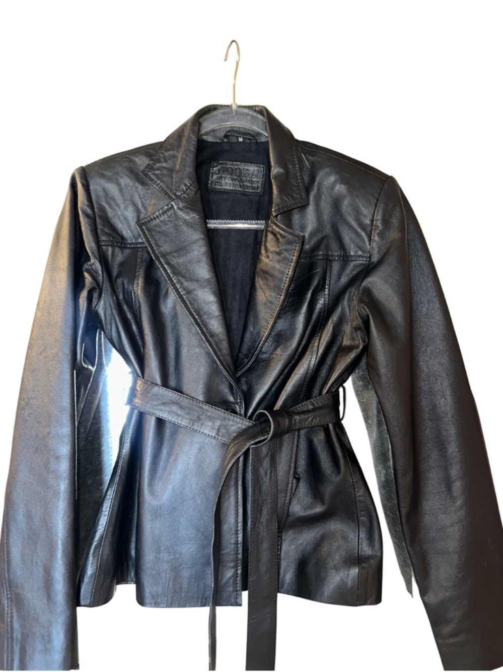 GENUINE Black Leather Belted Blazer *Anthropologie Inspired*